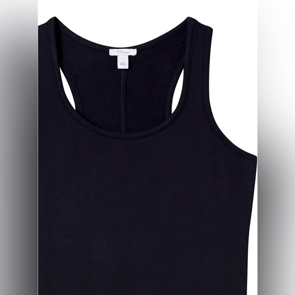 Daily Ritual Women's Supersoft Terry Racerback Midi Shirttail Black Dress Small - Picture 4 of 7